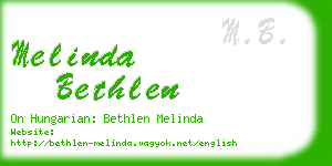 melinda bethlen business card